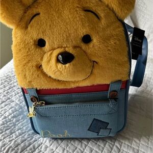 Disney Her Universe Pooh Backpack - Yellow and Blue with fur NEW